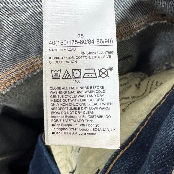 Banana Republic Roper Vintage Straight Jean 25 High Rise Dark Wash - Picture 9 of 11